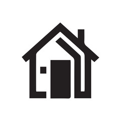 minimalist house logo with white background