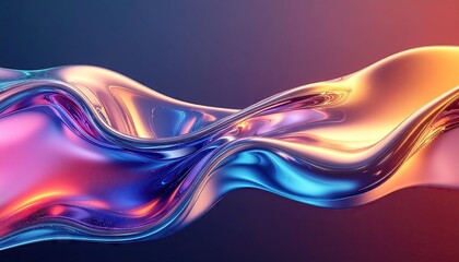 Abstract shimmering fluid wave with tiny sparkling particles in vibrant pink and blue gradient lighting against dark background