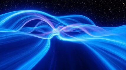Abstract glowing blue and purple waves - Powered by Adobe