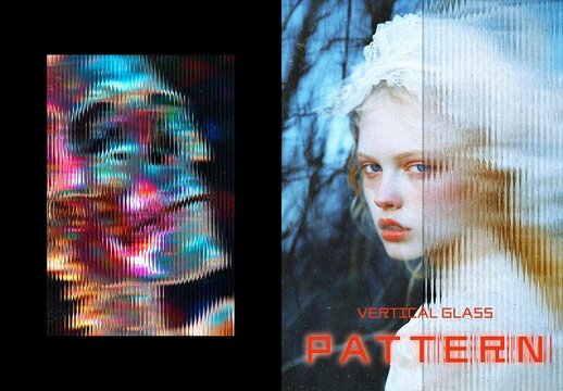 Pattern Glass Poster Photo Effect Mockup