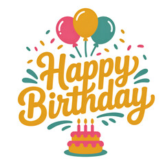 happy birthday card with birthday cake