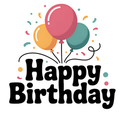 happy birthday card with balloons