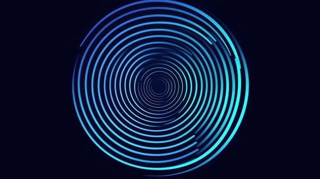 Blue Spiral Graphic on Dark Background - Powered by Adobe