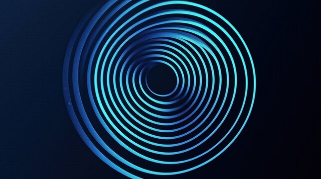 Abstract spiral design in blue tones - Powered by Adobe