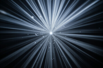 A black and white radial burst effect split into two panels.