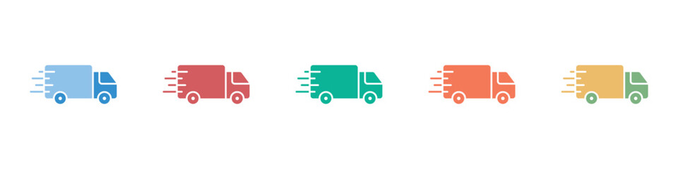 Delivery Silhouette Glyphs Icon Set Multiple Style Collection © Faizal