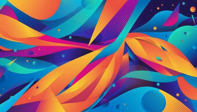 Vibrant abstract geometric swirl artwork