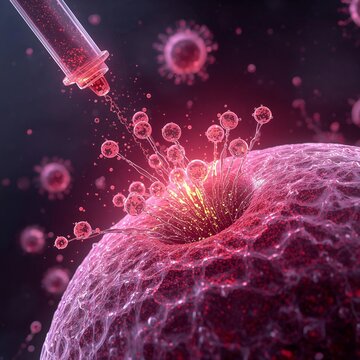 Molecular drill inserting into cell membrane to cause lysis