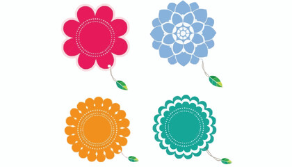 set of vector flowers