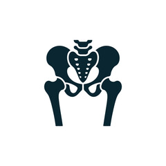 Human pelvis skeleton bone structure medical illustration icon