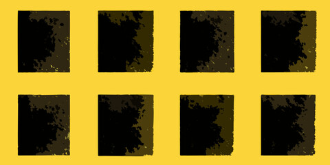 Abstract grunge rectangles on yellow background for modern design