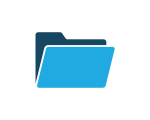 Blue folder icon isolated on white background