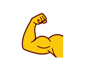 Flexed bicep muscle icon showing strength and power