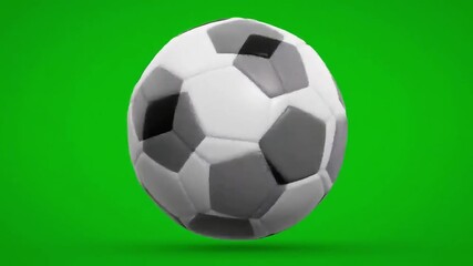 A grayscale soccer ball isolated on a vibrant green screen, perfect for dynamic sports video productions, motion graphics, and versatile digital content creation - Powered by Adobe