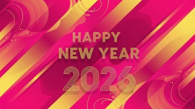 Celebrate a vibrant happy new year 2026 with exciting motion graphics and cheerful greetings, perfect for social media and festive events