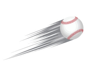 Baseball in motion, sports action, speed and movement illustration