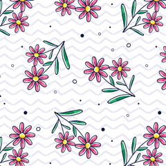 small cute flower seamless pattern on background