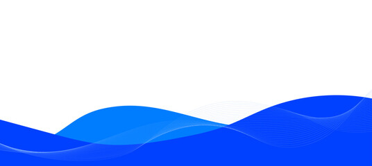 Blue separator footer, modern divider shape with swoosh lines for bottom of the website page	