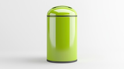 Minimalist Green Trash Can in Vector Style for Clean Design