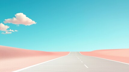 Minimalistic Background Featuring An Empty Road Under Clear Sky