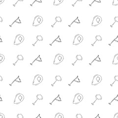 hand drawn map pins sign location seamless pattern background