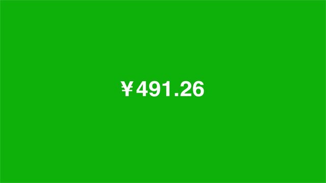 Japanese Yen Animation Money Currency Counter Green Screen 1-1000