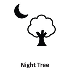 Night Tree Vector icon which can easily modify or edit