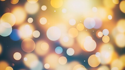 Obraz premium Abstract Bokeh Lights Background with Golden and Blue Hues.