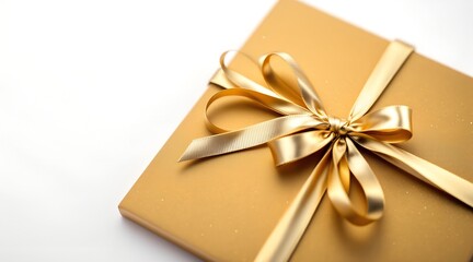 golden gift card on white background