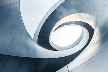 Obraz premium Large metal structure with a circular hole in the center for architectural design and construction