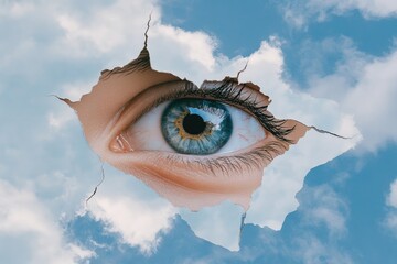 Ethereal Eye Over the Sky A Profound Symbol of Awareness and Unique Perspective