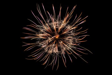 Fototapeta premium Winter firework fireworks black background illuminated.