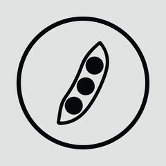 Illustrator Edamame in pod icon inside circle Silhouette vector