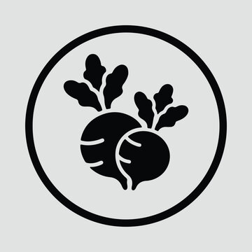 Illustrator graphic design of two beets in a circle Silhouette vector