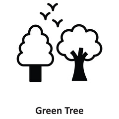 Green Tree Vector icon which can easily modify or edit