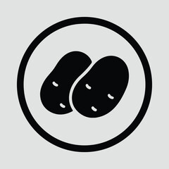 Illustrator Two potatoes food ingredient cooking icon emblem Silhouette vector