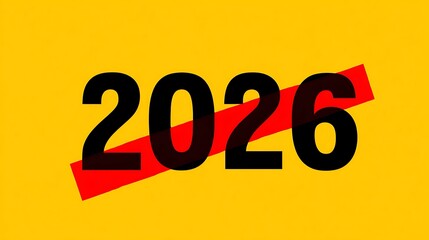 2026 Bold Distressed Numbers with Red Slash Graphic