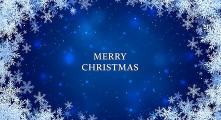 Festive christmas background with snowflakes and blue gradient for holiday greetings