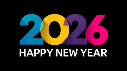 2026 Bold Gradient Brushstroke Numbers Digital New Year Illustration