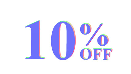 10% OFF Promotional Graphic - 3D Bold Multicolor PNG transparent 
