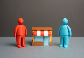 Division of business between former partners. Conflict resolution and ownership disputes. Corporate law, contract breaches and negotiation strategies.