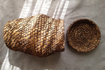 wickerware on a white background