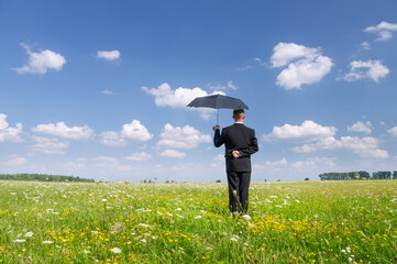 The person in a dark business suit. Bussines concepcion.