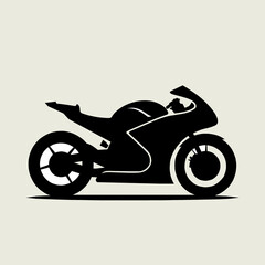 Obraz premium Dynamic racing bike silhouette featuring streamlined curves and aggressive styling. Ideal for motorcycle clubs, racing events, performance bike branding, decals, stickers, and graphic design projects.