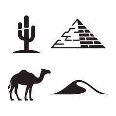 Desert cactus silhouette icon representing dry landscape