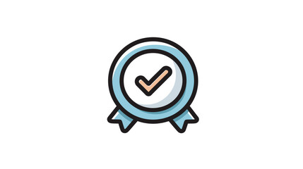 Premium Quality Guarantee Badge with Checkmark Icon Vector Illustration for Approval and Certification