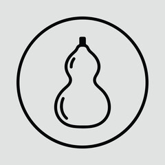 Illustrator Calabash icon in simple outline design in circle Silhouette vector