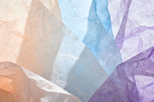 Abstract background with soft pastel colored translucent papers creating a beautiful gradient.
