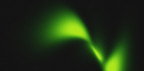 Dark grainy backdrop with green and yellow glowing gradient shape on black abstract noise texture cover design