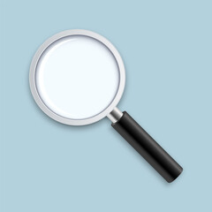 Magnify glass in flat style. Magnifier loupe vector illustration on isolated background. Searching sign business concept.